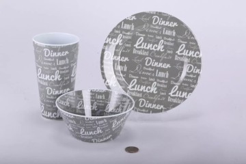 Deqogo Lunch Dinner Breakfast Melamine Plate Set 3 Pieces