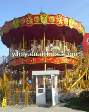 Luxury and classical double layer carousel ride with 56/76 seats for sale