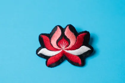 Yi Embroidered Orchid Brooch