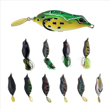 Topwater Frog Lures with Double Hooks for Fly Fishing