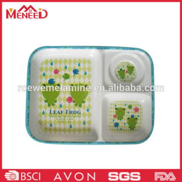 Cartoon print popular among kids devided melamine dinner plate