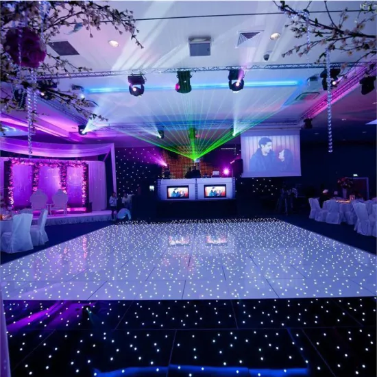 China Wholesale Black and White Starlight Wedding LED Twinkle Dance Floor Light RGBW
