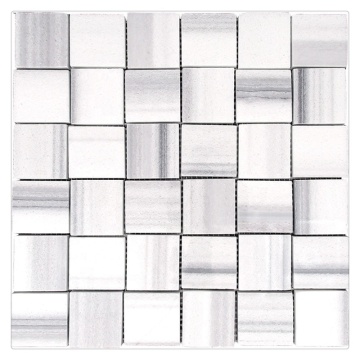 Marmara White Marble Geometric Polished Mosaic Tile