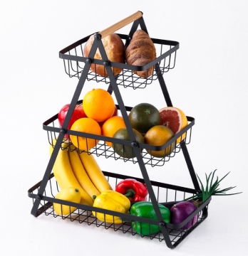Metal Kitchen Countertop Storage Organizer for Bread and Snacks