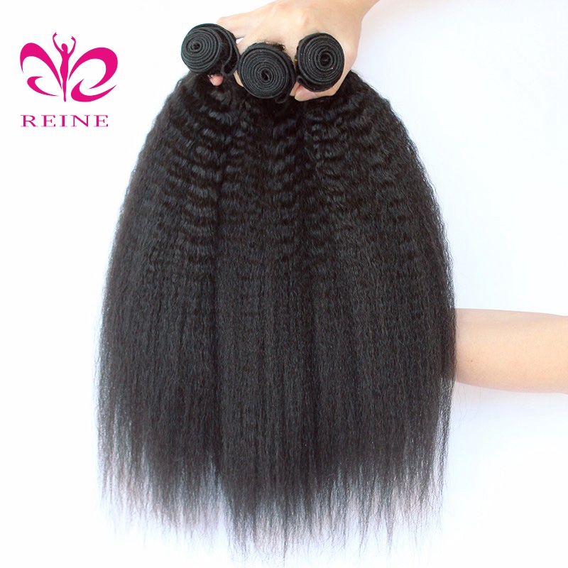 REINE Wholesale 10a grade virgin kinky straight human hair,unprocessed brazilian kinky straight hair weave