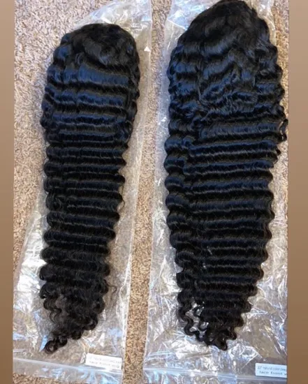 2021 deep wave lace frontal wig 13*4  deep curly hair wig wholesale supplier 613 HD lace wig cabelos human hair
