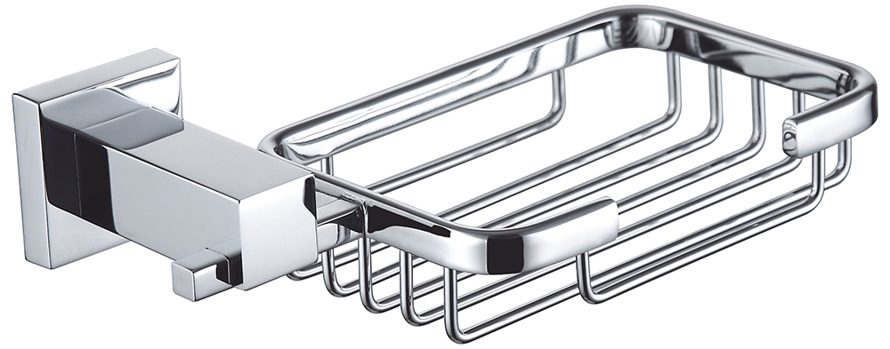 Square Brass Soap Dish Holder Chrome