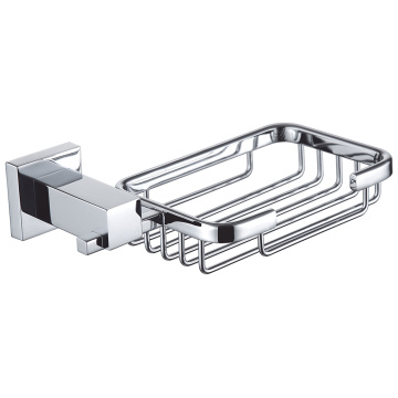 Support de plat de savon en laiton carré chrome