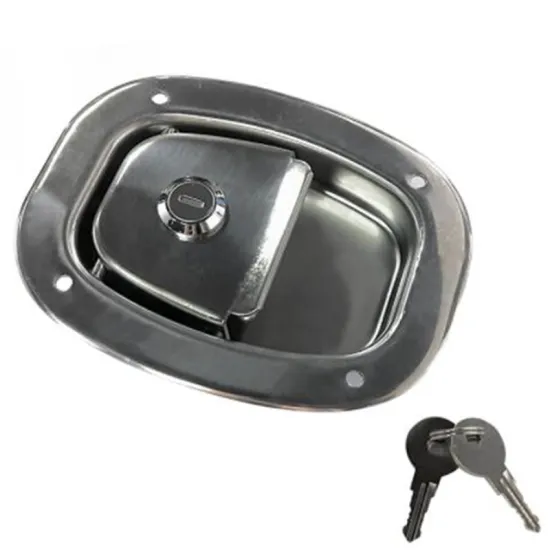 Stainless Steel Ellipse Electrical Panel Box Handle Paddle Lock Cabinet Latch with Key