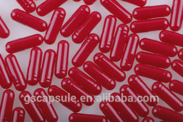 2 red empty hard gelatin capsules