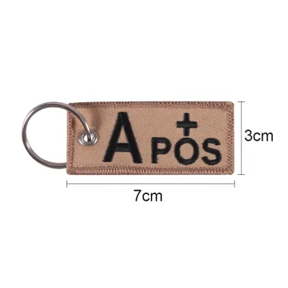 Fashion Blood Type Keychains Chapter A+B+AB+O - Front POS NEG Blood Type Group Tactical Keychain