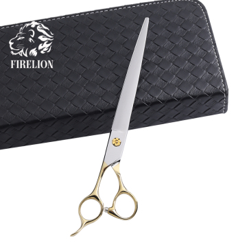 Firelion Japanese VG10 Stainless Steel 8 Inch Titanium Coated Left-Hand Dog Grooming Scissors