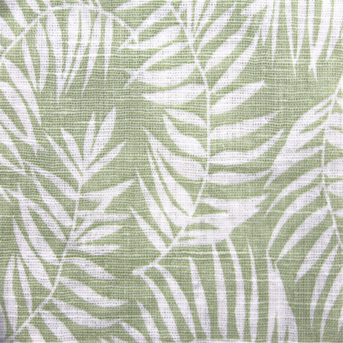 Linen / Rayon slub fabric with leaf pattern
