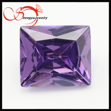 Loose cubic zirconia rectangle amethyst whoelsale synthetic gemstones