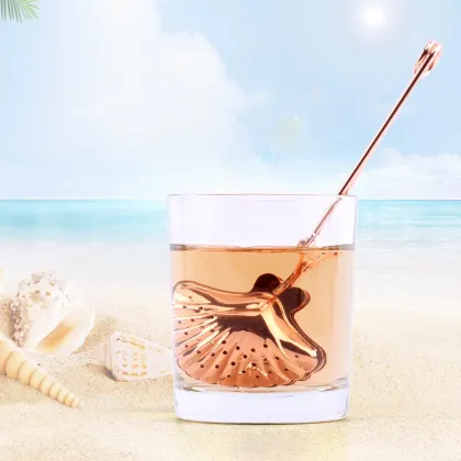 Shell Shaped 304 Stainless Steel Rose Gold Tea Strainer