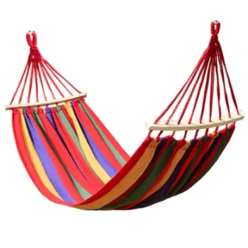 Outdoor 2 Person Camping Nylon Hammock Portable Canvas Hammock
