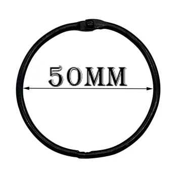 Custom 50mm Black Iron Keychain Key Rings for Notebook & Binder with Logo