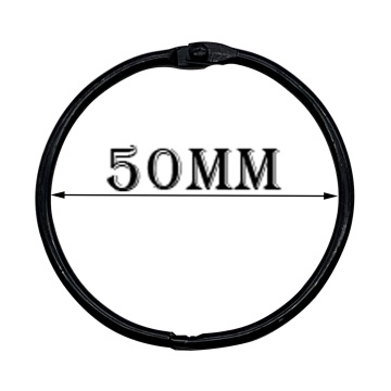 Custom 50mm Black Iron Keychain Key Rings for Notebook & Binder with Logo