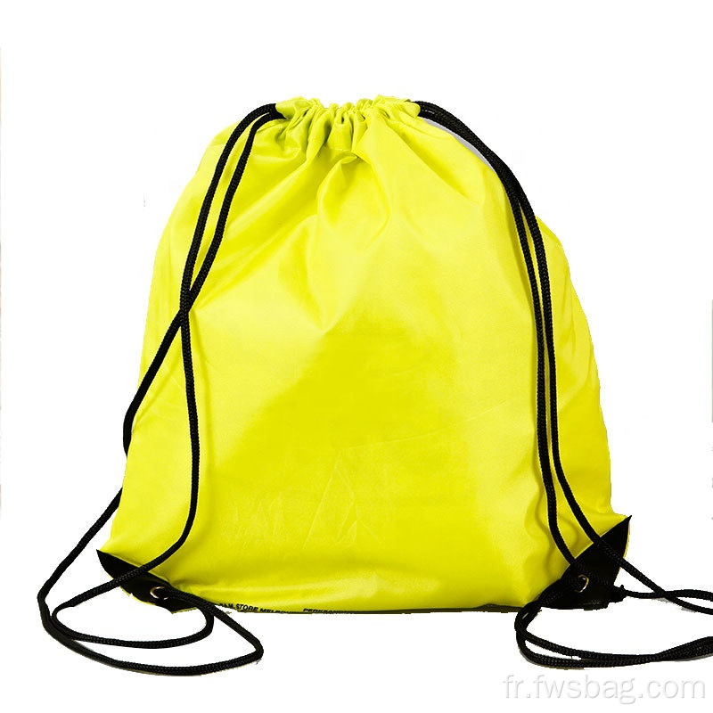 Promotion classique Polyester Nylon 210D RPET Sac à dos Sac à cordon avec logo