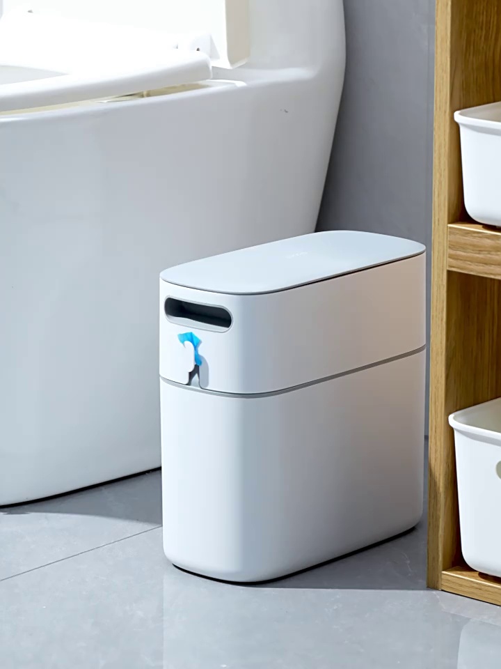 Rectangular Press Top Trash Can for Bathroom Kitchen Living Room