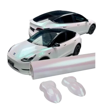 Glossy Aurora White Car Wrap