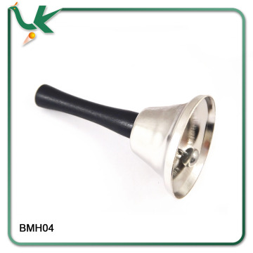 Steel tea bell with black enameled wood handle