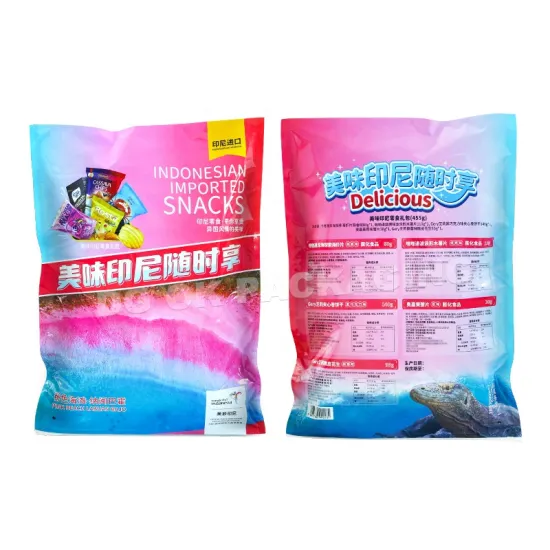 2023 New Arrival Three Side Seal Slider Zip Snack Packaging Bags