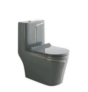 Hot Sale Colored One Piece Siphonic Toilet Bowl - Grey Ceramic Bathroom WC