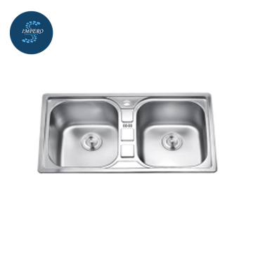 Australia Handmade Rectangular Double Bowl Stainless Steel Kitchen Sink