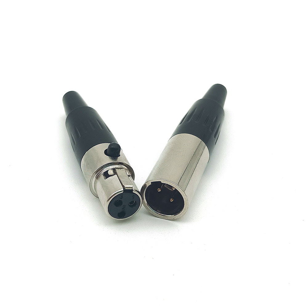 Male Female Soldering Mini XLR Microphone Cable Connector