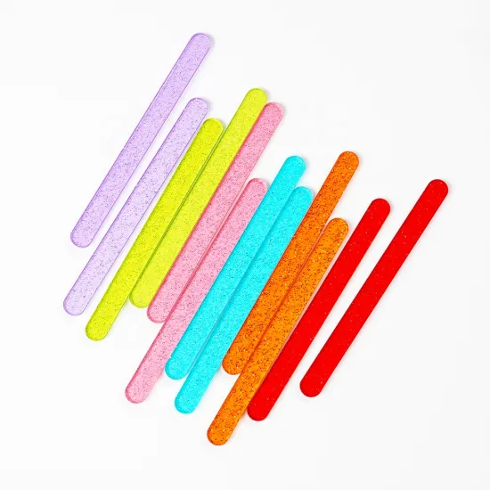 Customizable Clear Glitter Acrylic Ice Cream Flavor Stirrers: Perfect for Birthday Baking and Party Decorations