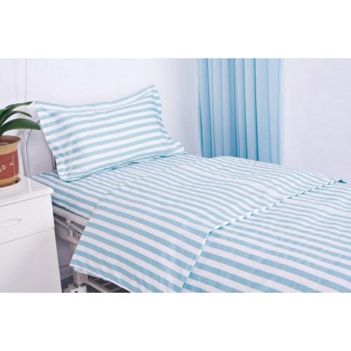 Printed stripe bed linen for hospital