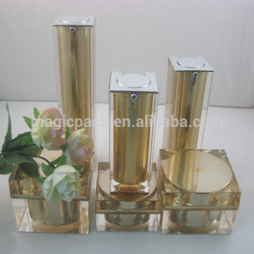 Noble Square Shape set square airless bottle and rectangle square cream jar