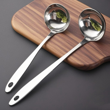 Large stainless steel soup spoon