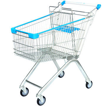 European style shopping trolley from 60 to 275 L with various logo and plastic colors