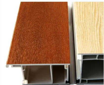 Wood grain aluminum profiles for windows and doors