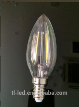 CE ROHS standard 360 degree filament C35 3W LED candle light E14/E12 made in China