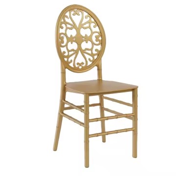 Wholesale Gold Plastic Resin Wedding Banquet Back Chair