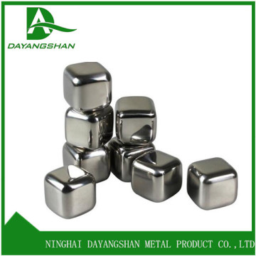 Ice Cube Stainless Steel Wine Chiller Square Reuseable Silver Whisky Stone