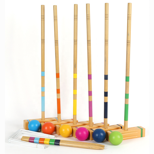 Ensemble de croquet de luxe avec maillets en bois