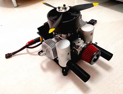 Hybrid Power Generation System: Paramotor, Paragliding Drone with 10 kW Gasoline Engine Generator for UAV