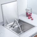 Concealed sink with folding cover