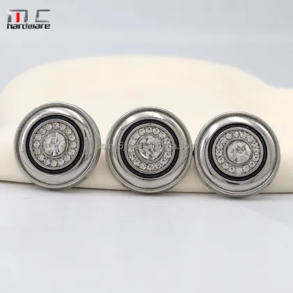 Exquisite Black Alloy Buttons with Diamond Inlays for Women's Clothing