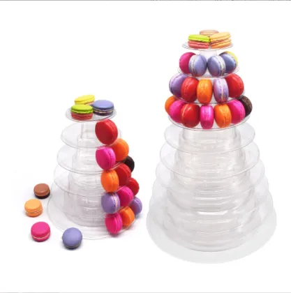 Hot Sale OEM Bakery Storage Box Plastic Cake Macaron Display Stand