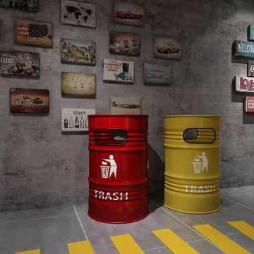 Personalized Metal Waste Bin for Public Spaces