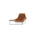 Contemporary Chaise Leather Steel Lama Lounge Chair