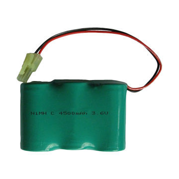 3.6V Rechargeable NiMH Battery Pack, H-C, 4,500mAh capacity