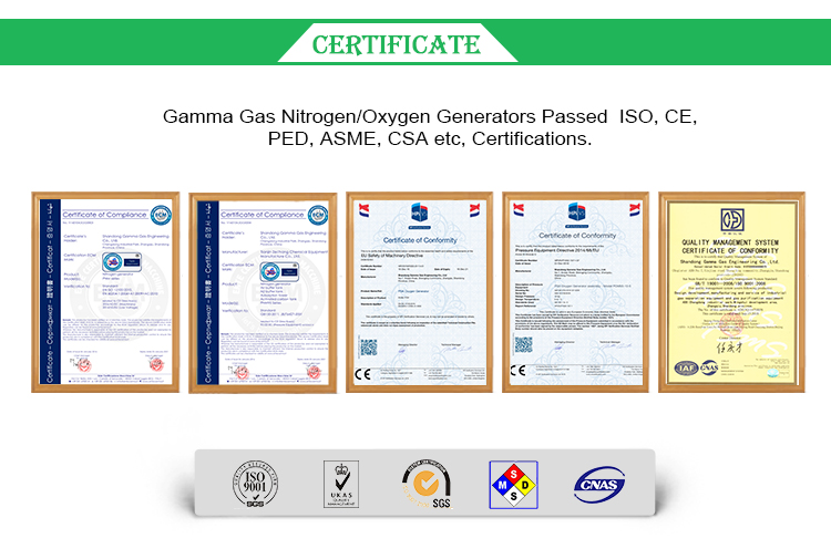 oxygen generator certificate