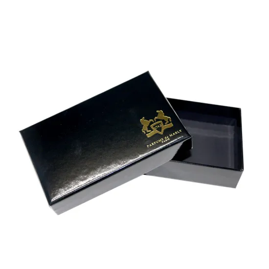 Black Perfume Box With Foil Logo Design