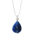 Natural Gemstone Agate Necklace with Silver Chain